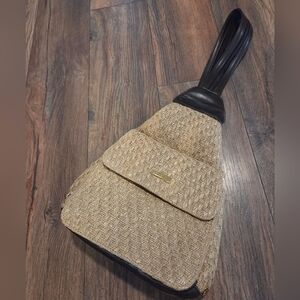 Woven Tan and Leather Backpack Or One Shoulder Dolce Miele